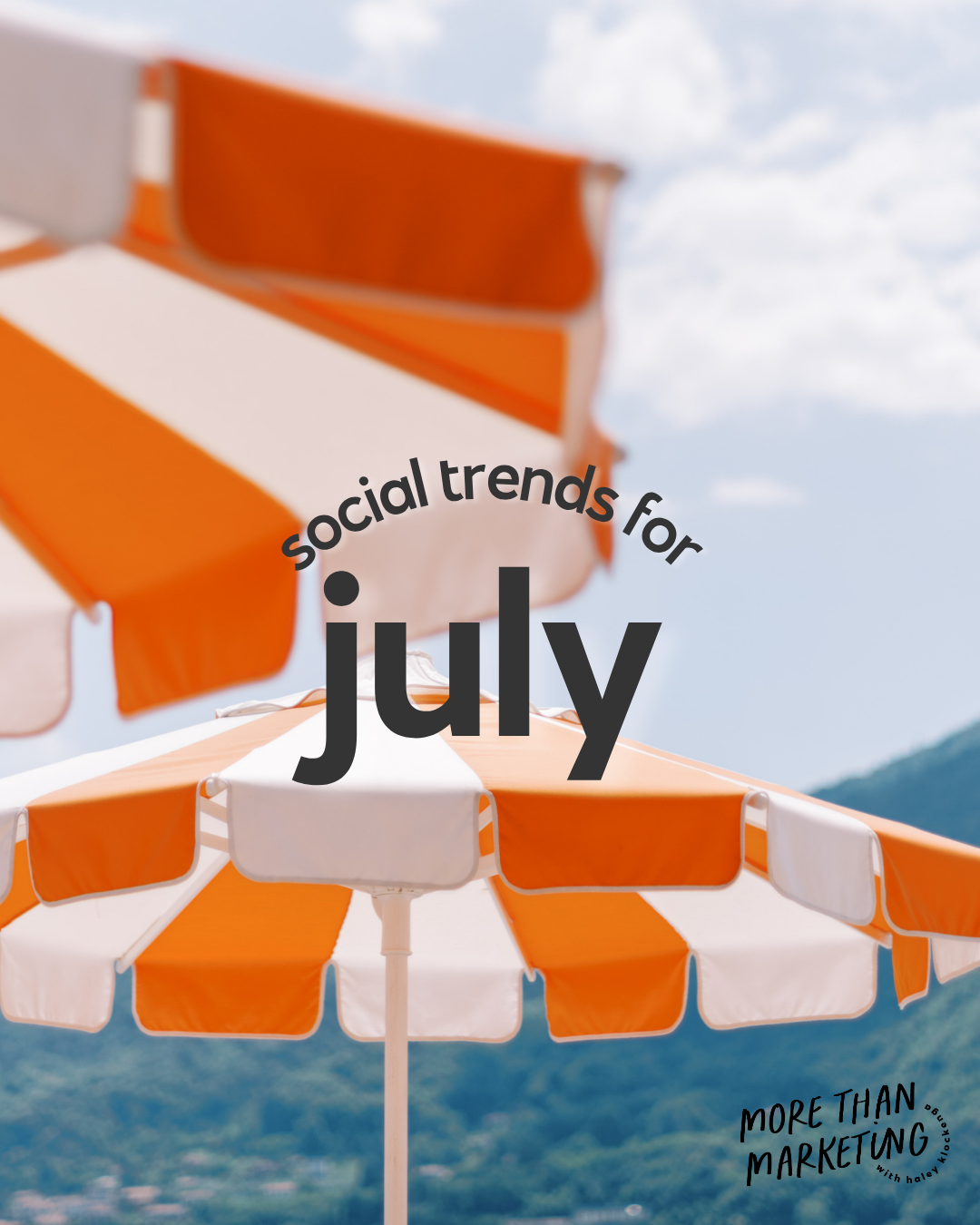 social trends for july with orange umbrellas